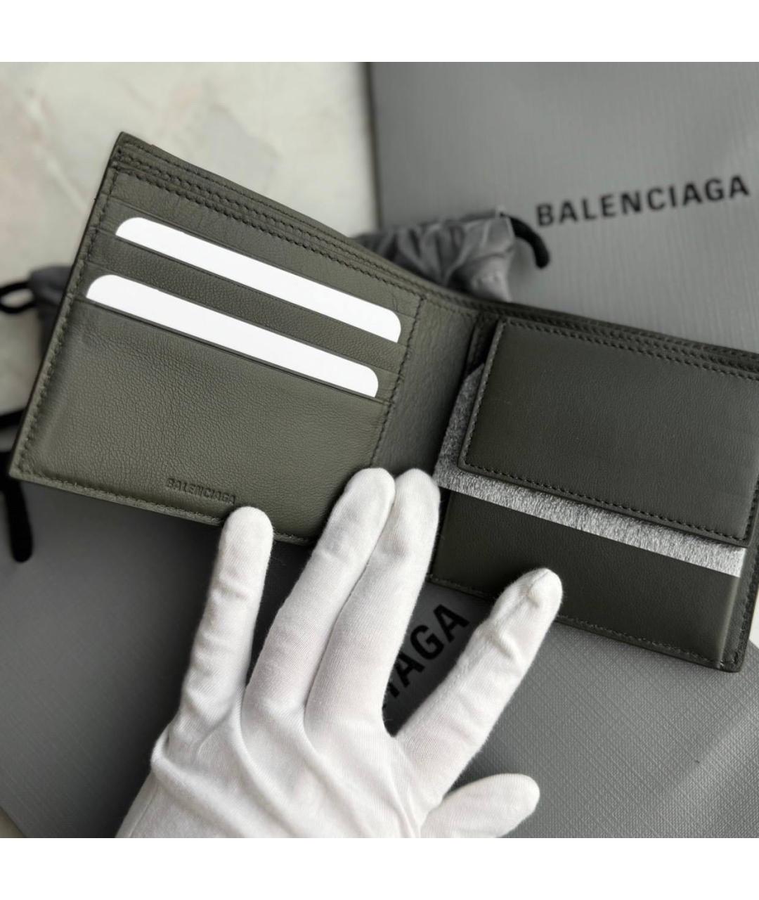 BALENCIAGA Черный кожаный кошелек, фото 2