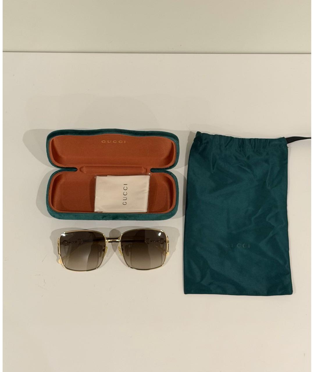 GUCCI Антрацитовые металлические солнцезащитные очки, фото 2