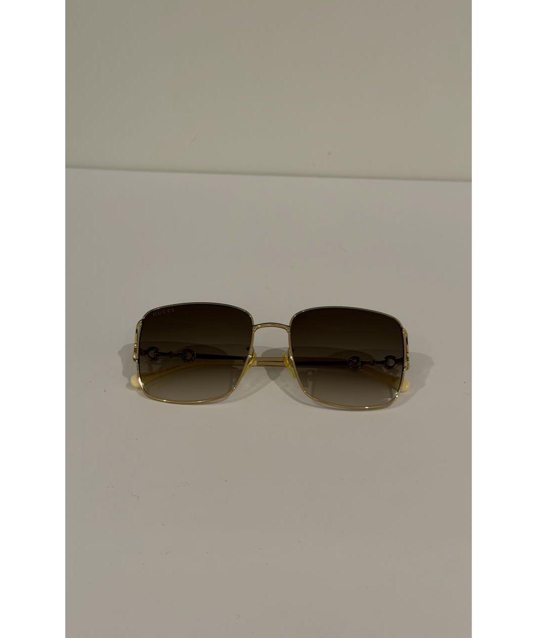 GUCCI Антрацитовые металлические солнцезащитные очки, фото 9