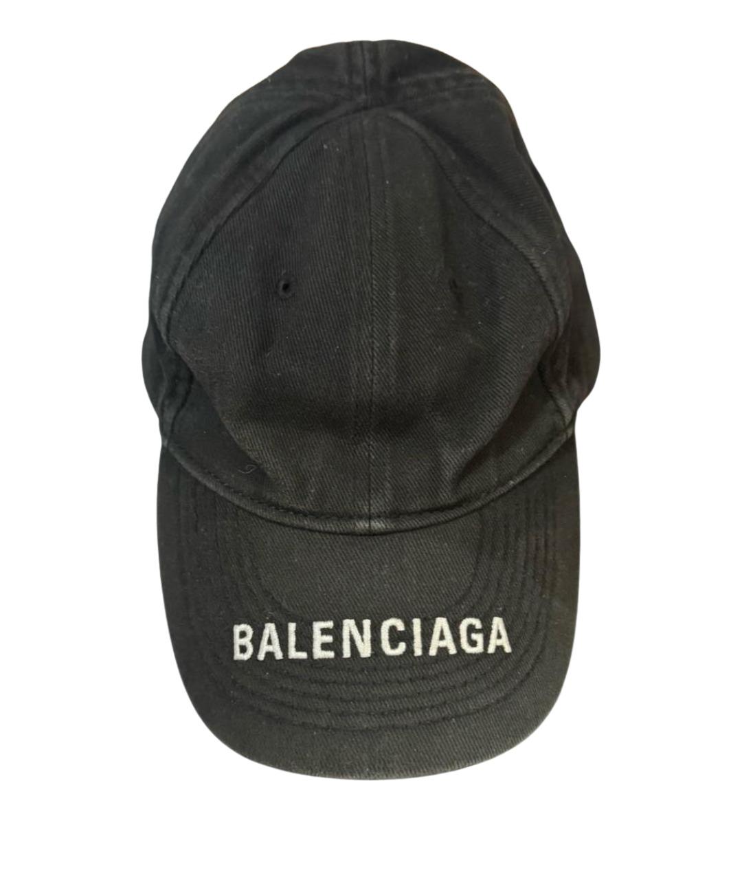 BALENCIAGA Черная хлопковая кепка, фото 1