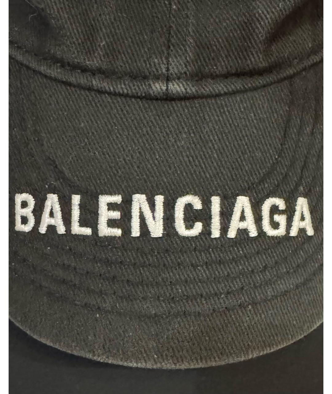 BALENCIAGA Черная хлопковая кепка, фото 4