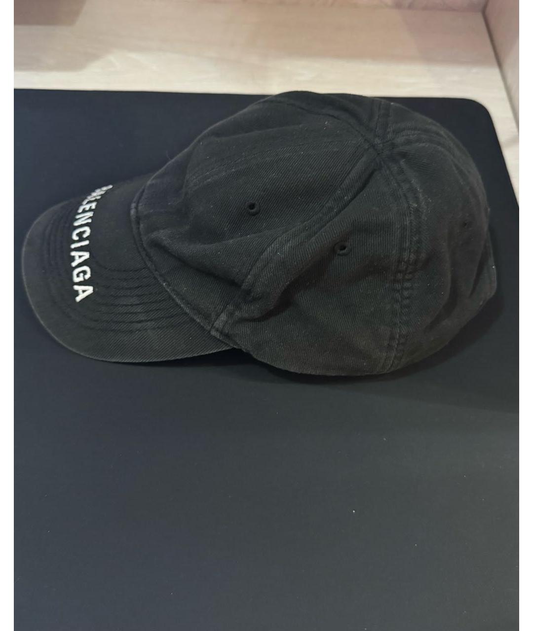 BALENCIAGA Черная хлопковая кепка, фото 2