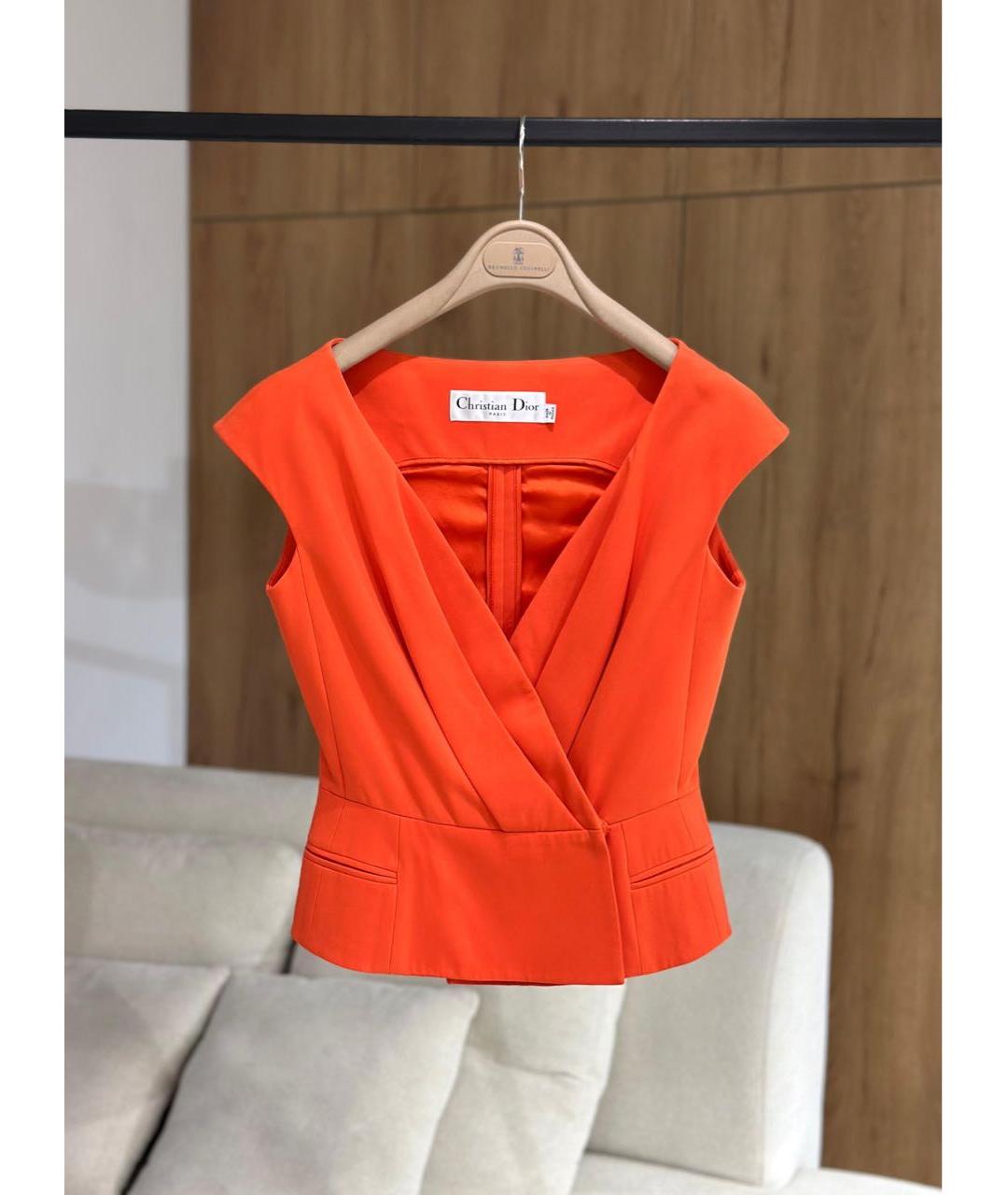 CHRISTIAN DIOR Оранжевая майка, фото 2