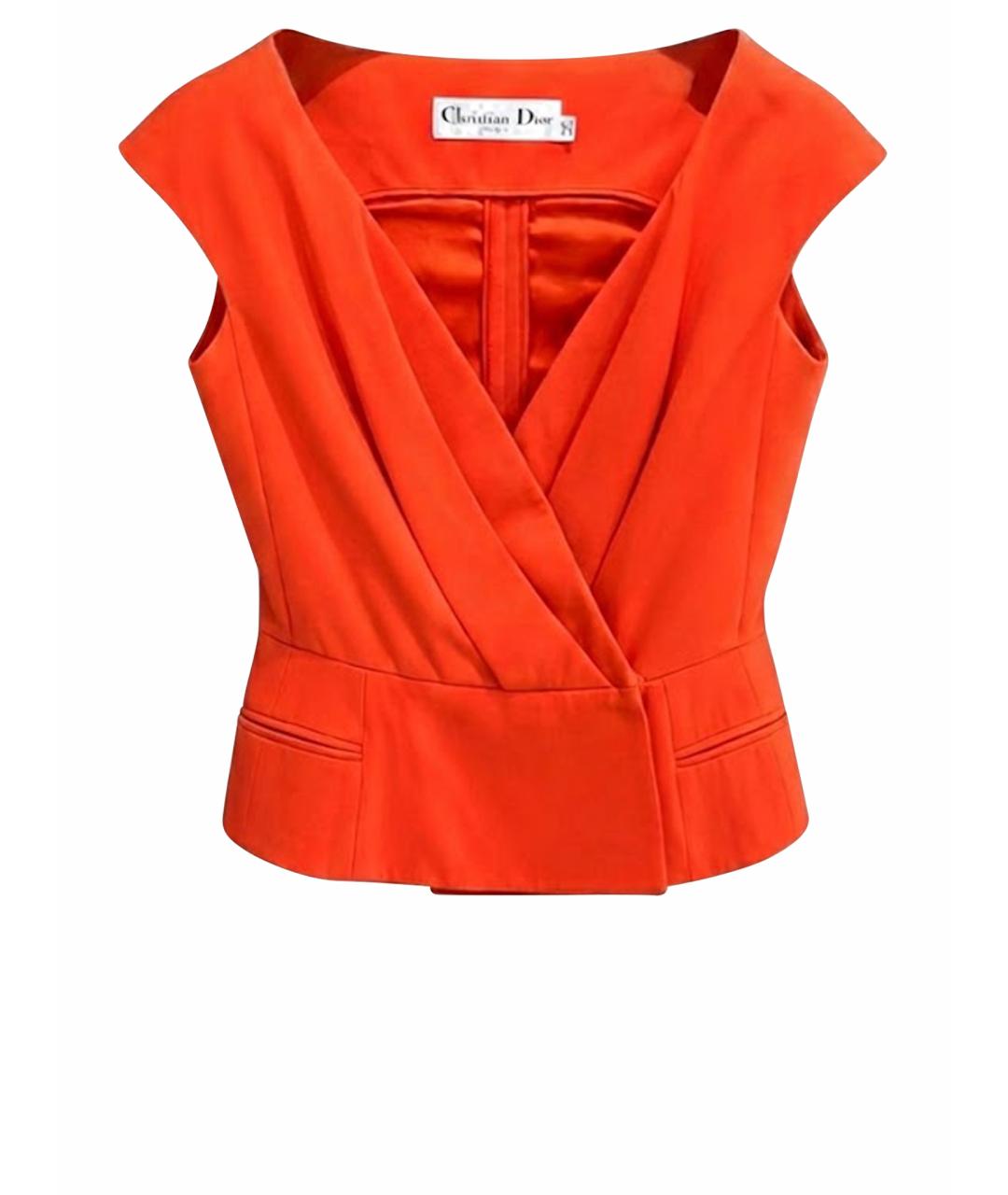 CHRISTIAN DIOR Оранжевая майка, фото 1