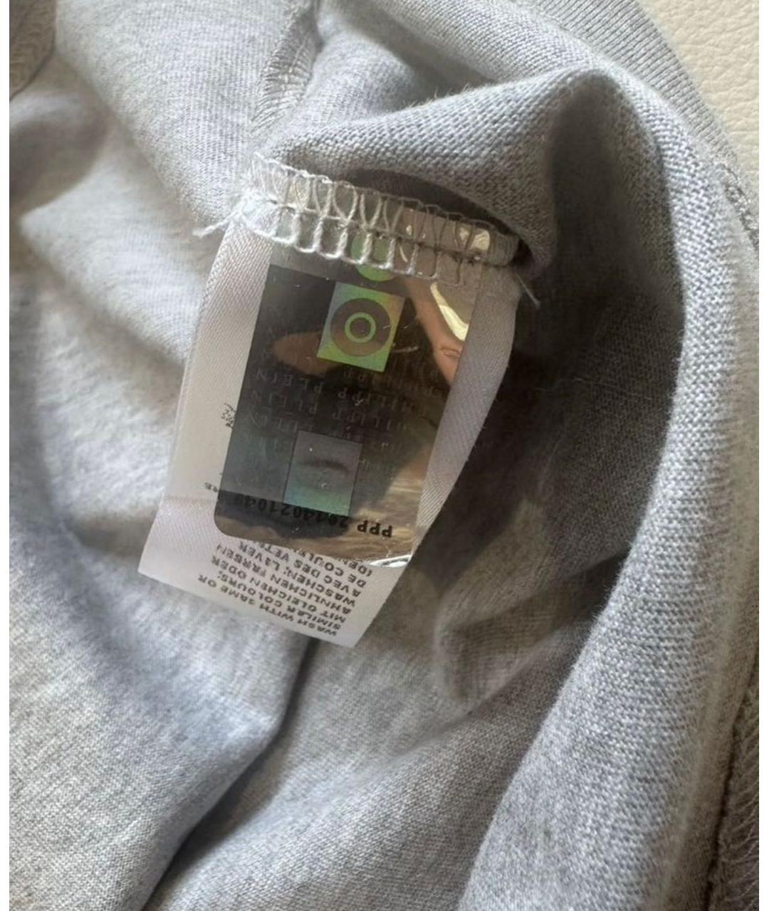 PHILIPP PLEIN Антрацитовая хлопковая футболка, фото 6