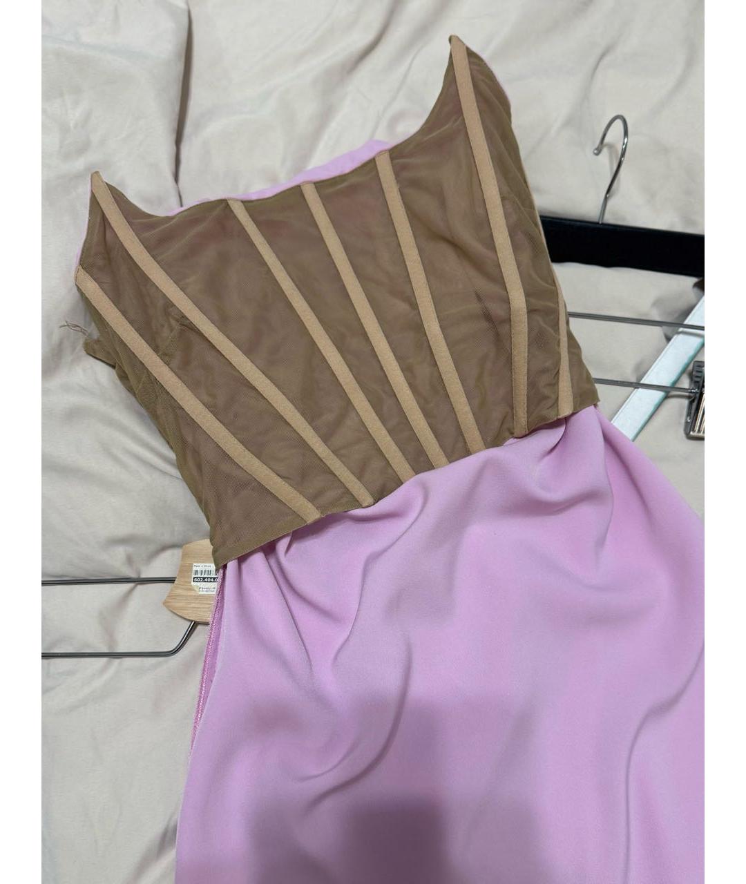 GIUSEPPE DI MORABITO Розовое полиэстеровое коктейльное платье, фото 3