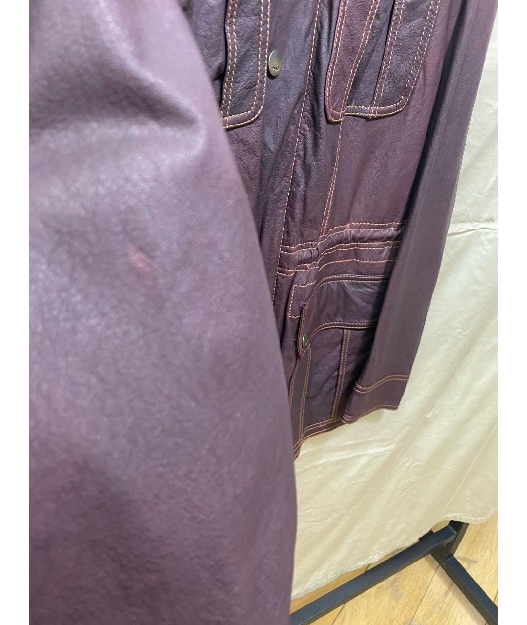 FENDI Бордовая кожаная куртка, фото 6