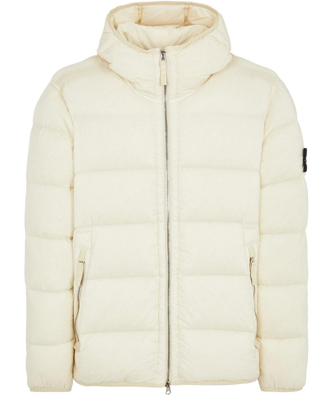STONE ISLAND Бежевый полиамидовый пуховик, фото 1
