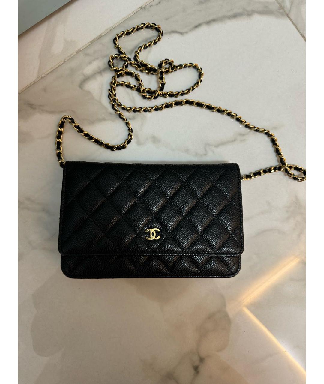 CHANEL Черная кожаная сумка через плечо, фото 7
