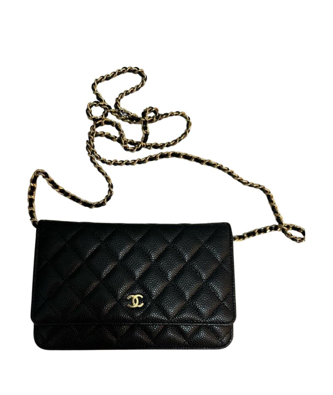 CHANEL Черная кожаная сумка через плечо, фото 1
