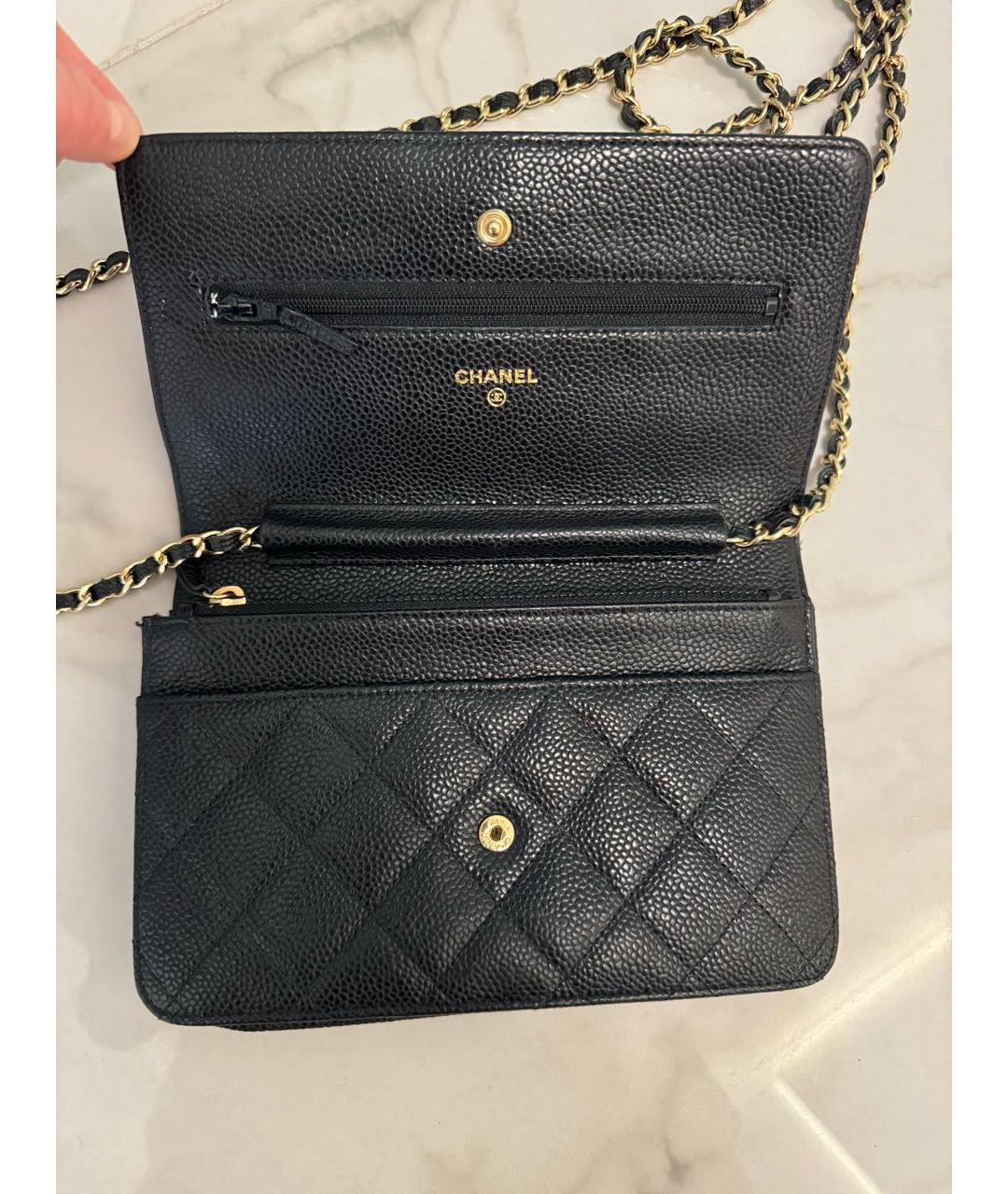 CHANEL Черная кожаная сумка через плечо, фото 5