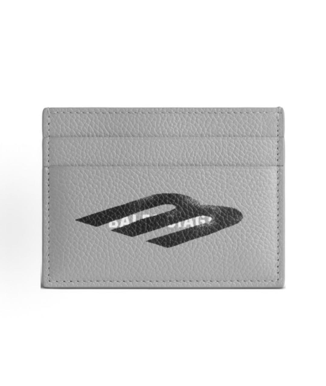 BALENCIAGA Серый кожаный кардхолдер, фото 4