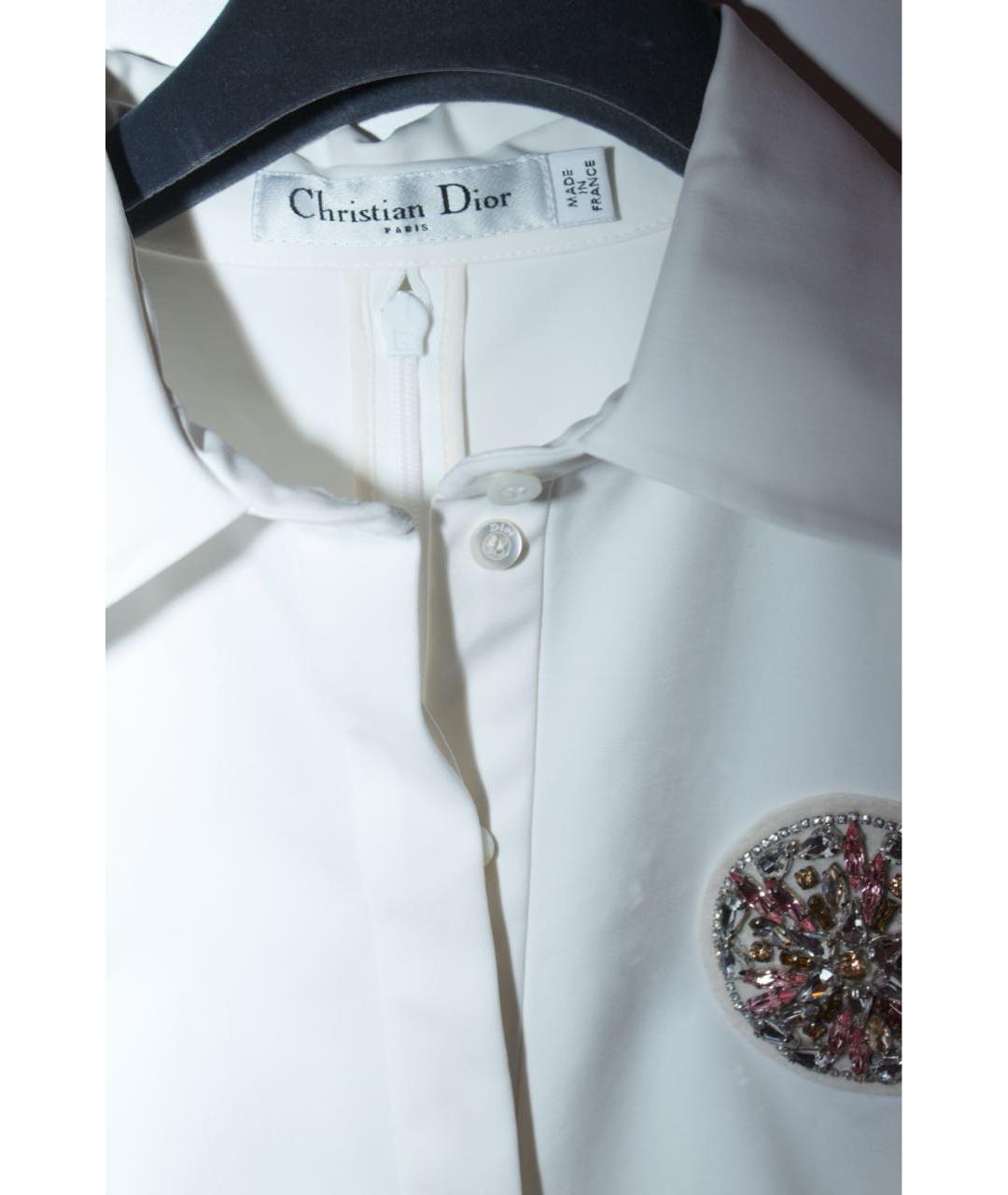 CHRISTIAN DIOR Белое хлопковое коктейльное платье, фото 3