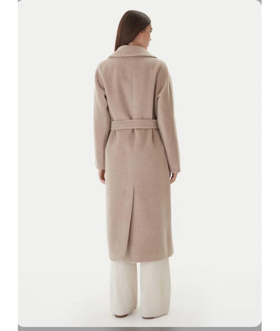 WEEKEND MAX MARA Бежевое шерстяное пальто, фото 3