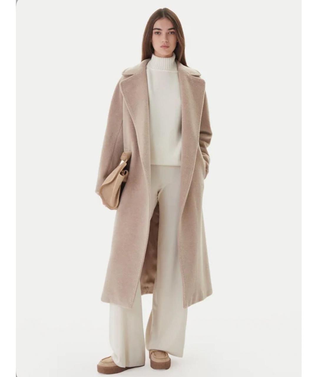 WEEKEND MAX MARA Бежевое шерстяное пальто, фото 6