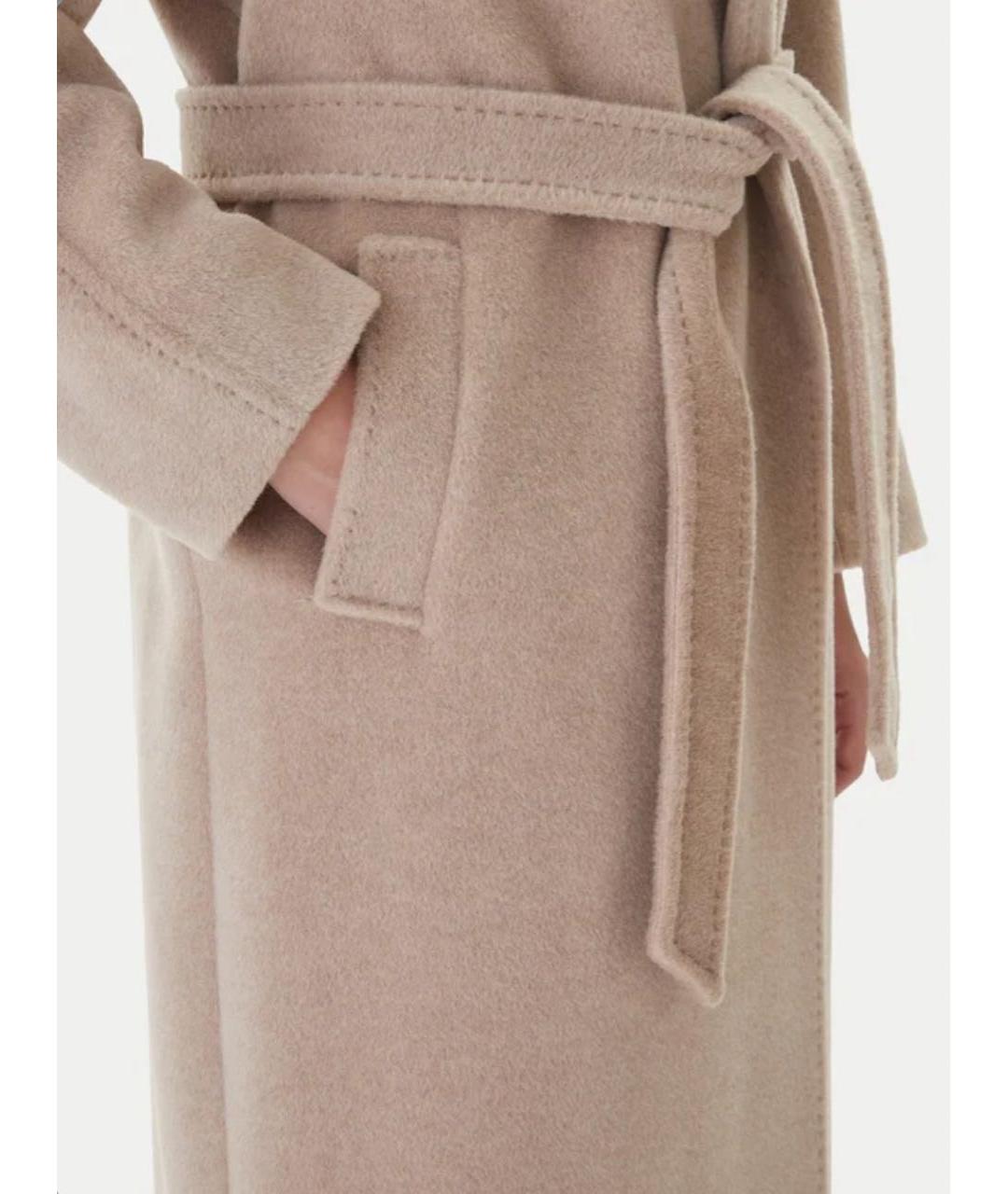 WEEKEND MAX MARA Бежевое шерстяное пальто, фото 4