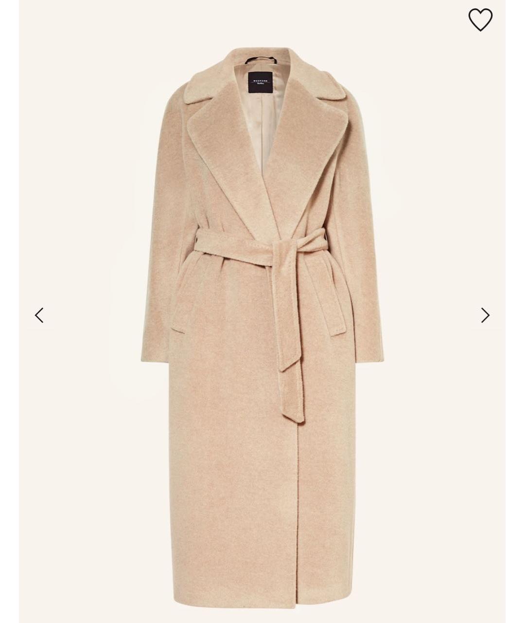 WEEKEND MAX MARA Бежевое шерстяное пальто, фото 8