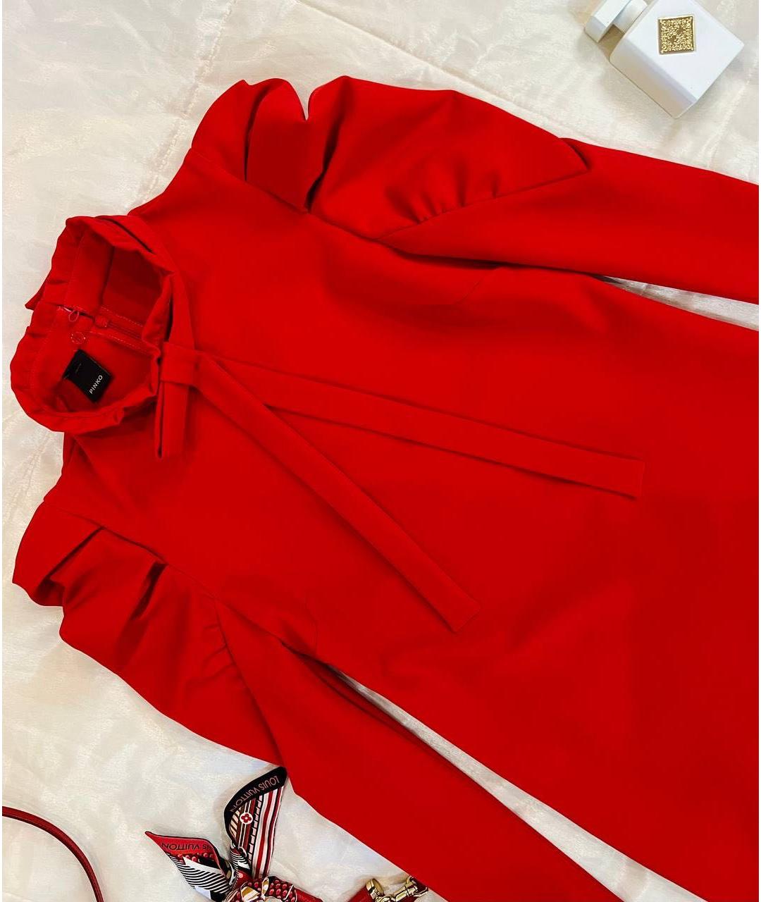 PINKO Красное полиэстеровое повседневное платье, фото 4