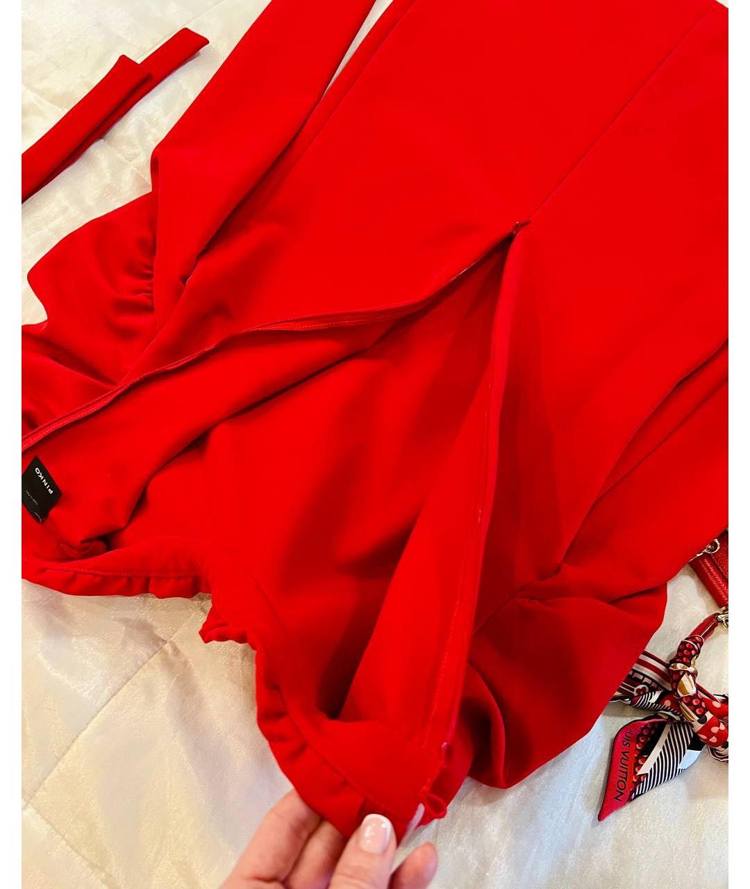 PINKO Красное полиэстеровое повседневное платье, фото 2