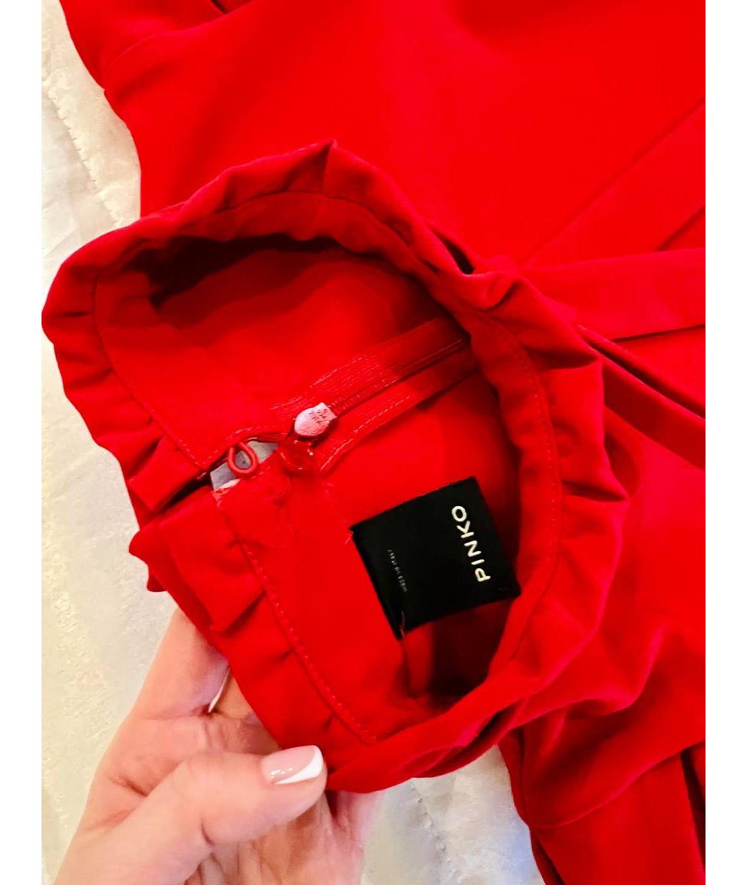 PINKO Красное полиэстеровое повседневное платье, фото 3