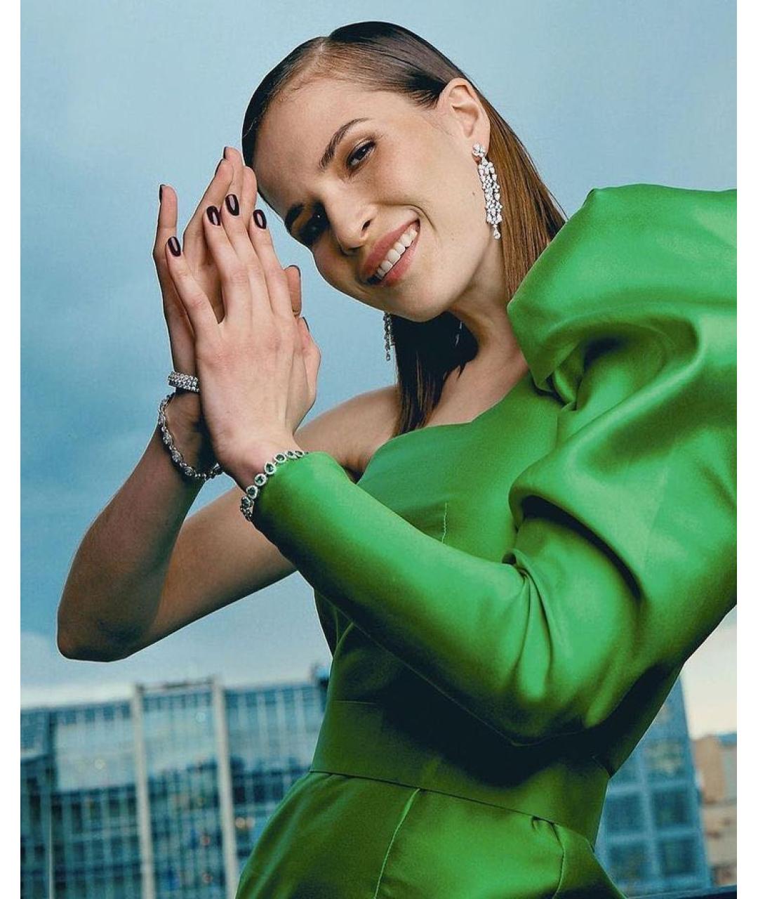 ALEXANDER TEREKHOV Зеленые шелковое коктейльное платье, фото 7