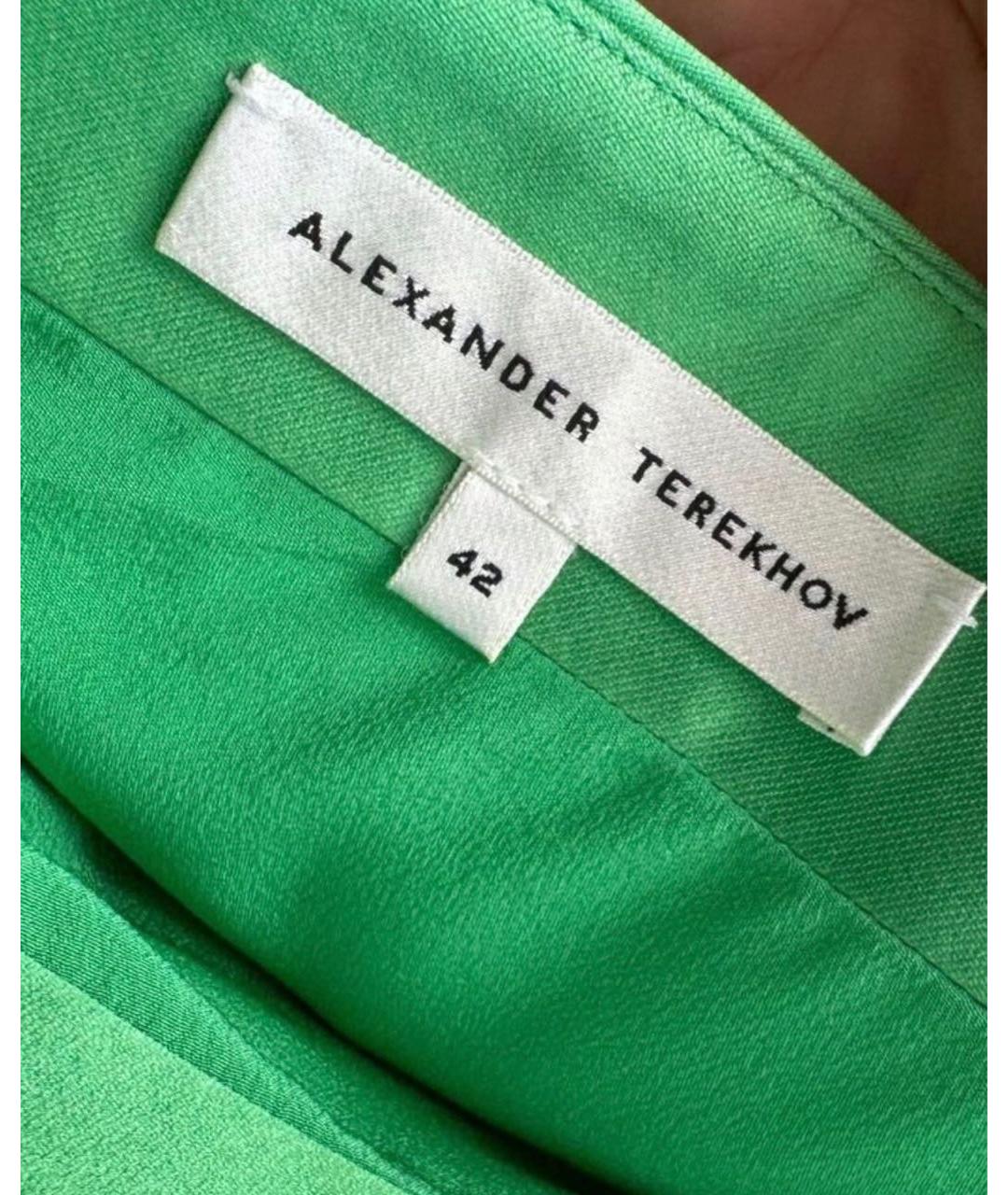 ALEXANDER TEREKHOV Зеленые шелковое коктейльное платье, фото 3