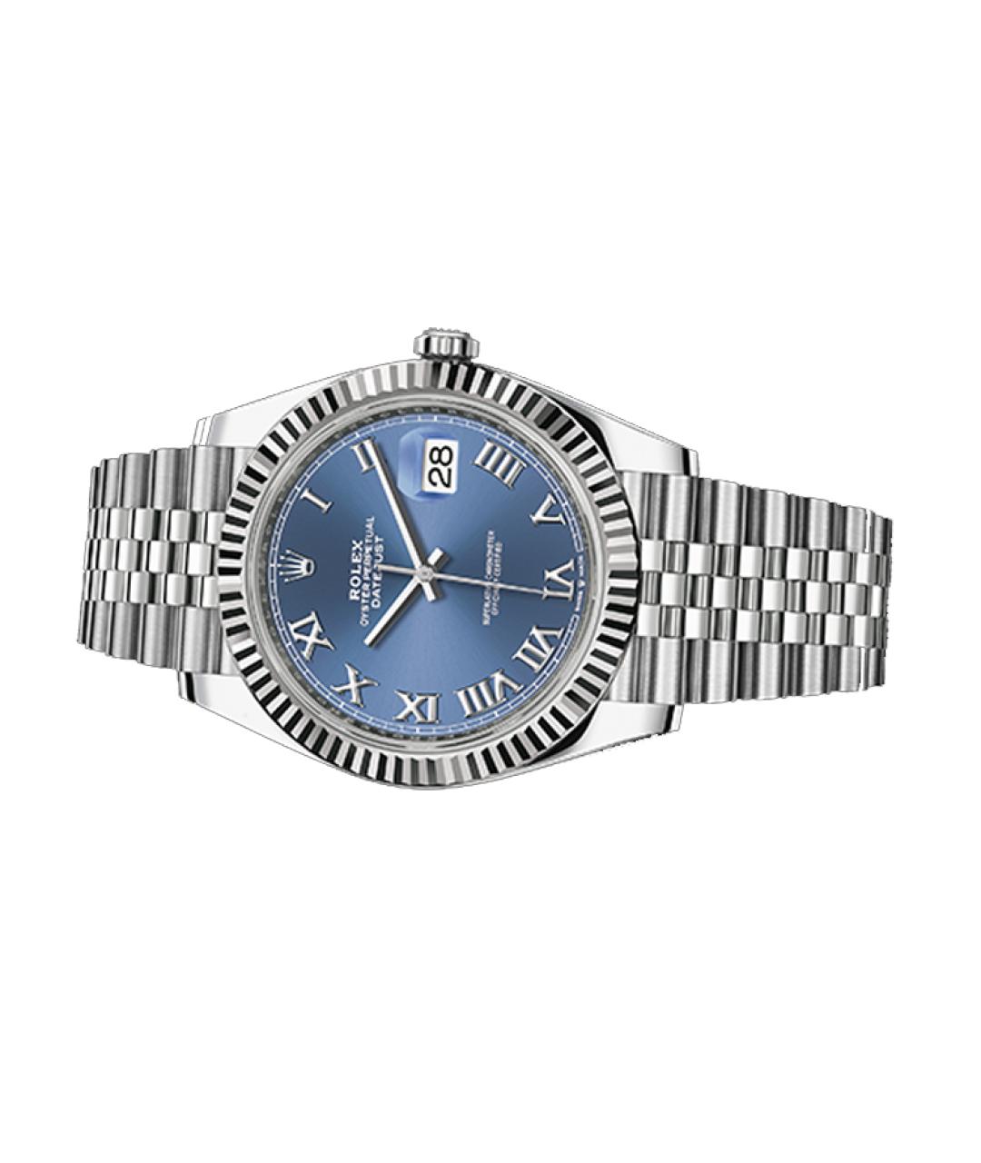 ROLEX Синие часы из белого золота, фото 3