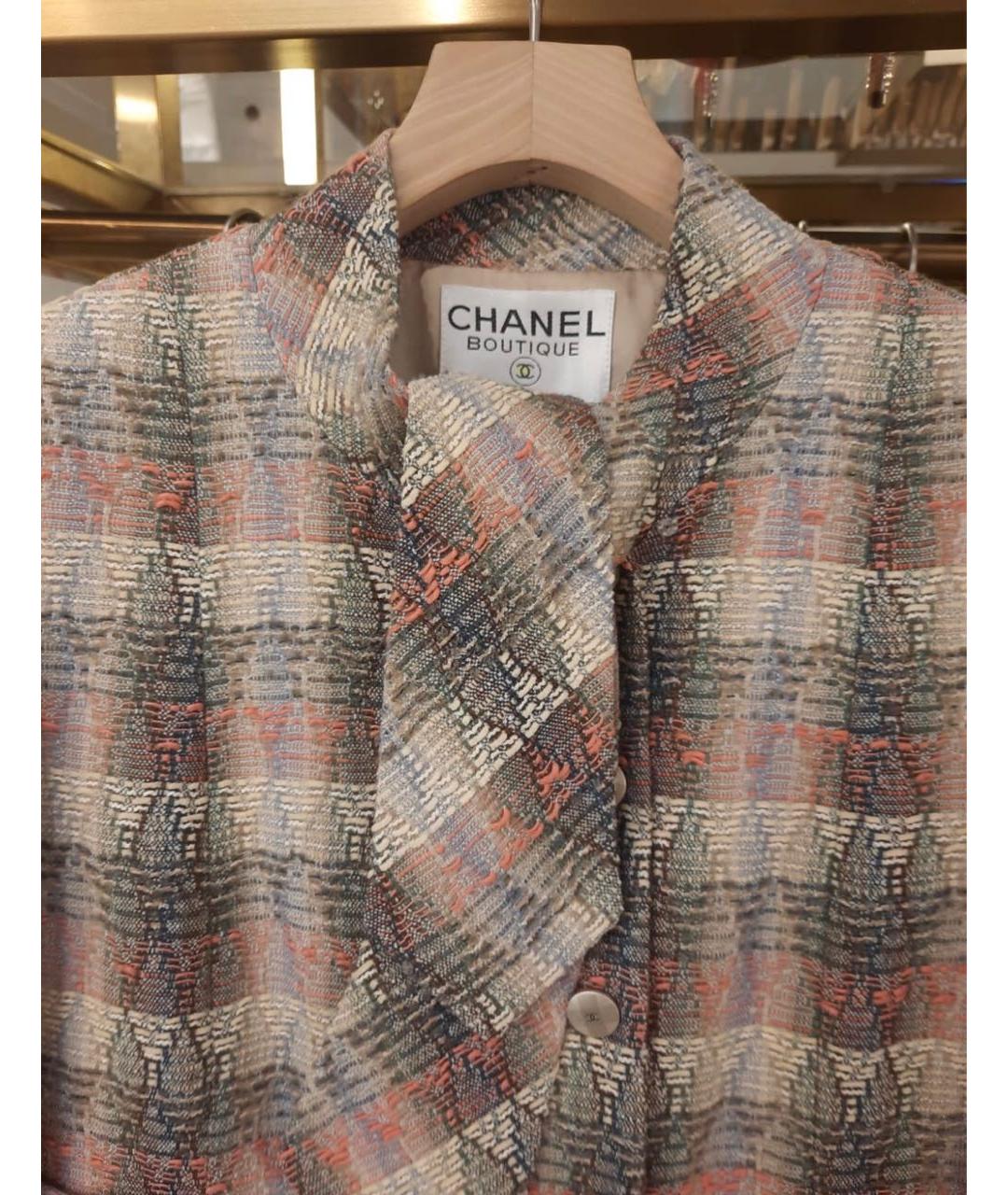 CHANEL Бежевый шерстяной костюм с юбками, фото 3