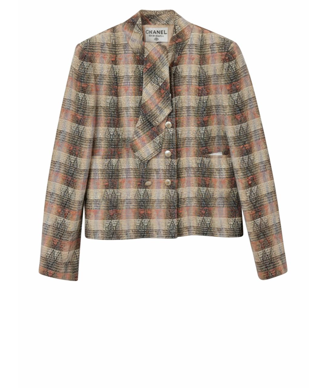 CHANEL Бежевый шерстяной костюм с юбками, фото 1