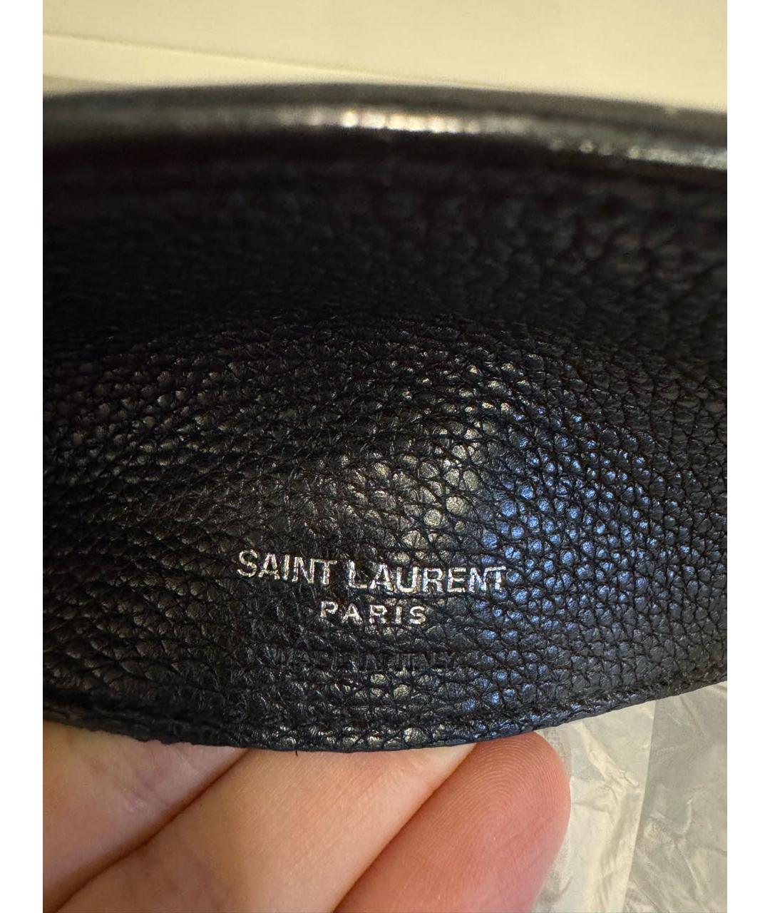 SAINT LAURENT Черная кожаная сумка с короткими ручками, фото 7