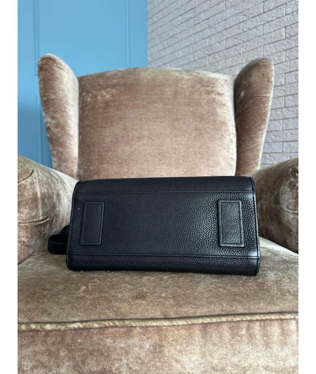 SAINT LAURENT Черная кожаная сумка с короткими ручками, фото 6