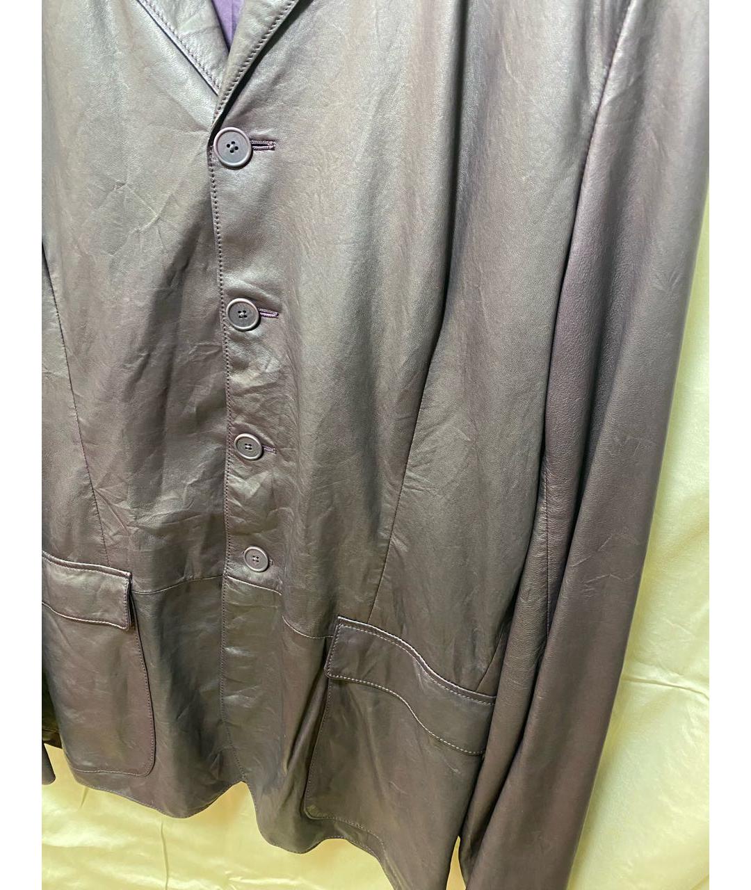 BOTTEGA VENETA Коричневый кожаный пиджак, фото 7