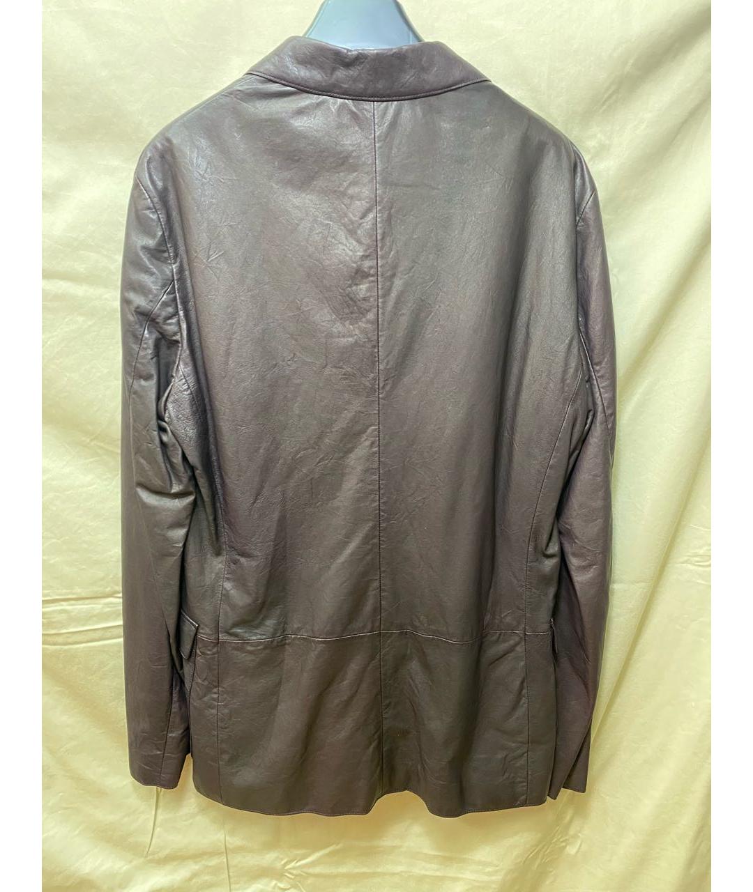 BOTTEGA VENETA Коричневый кожаный пиджак, фото 2