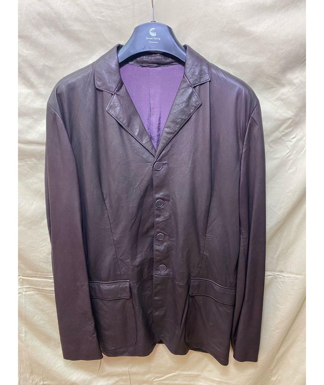 BOTTEGA VENETA Коричневый кожаный пиджак, фото 8