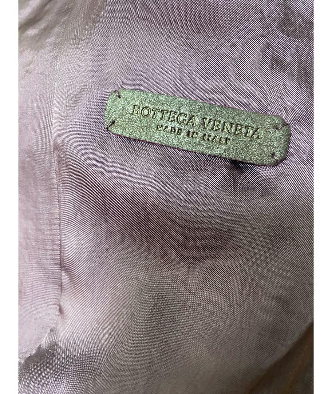 BOTTEGA VENETA Коричневый кожаный пиджак, фото 3