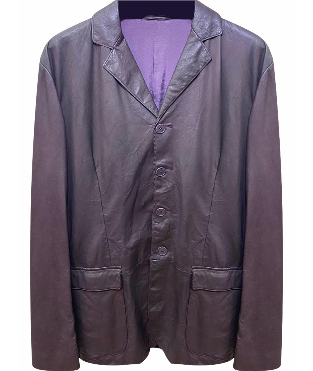 BOTTEGA VENETA Коричневый кожаный пиджак, фото 1