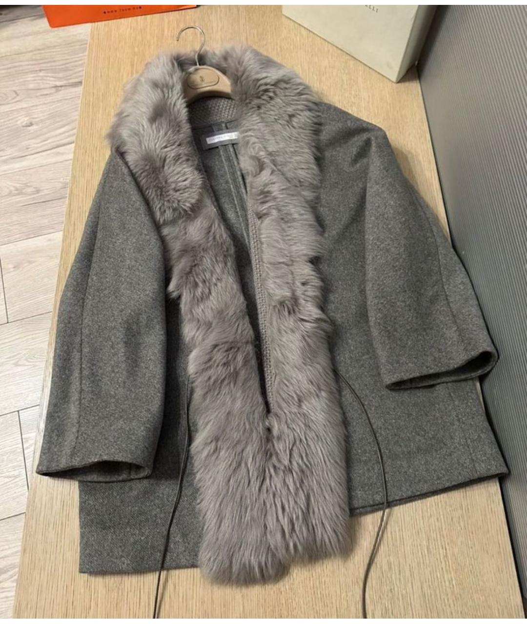 FABIANA FILIPPI Антрацитовое шерстяное пальто, фото 9