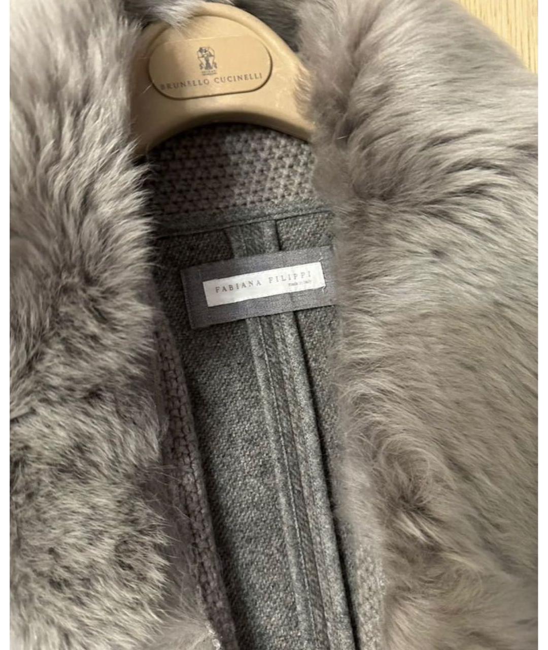 FABIANA FILIPPI Антрацитовое шерстяное пальто, фото 6