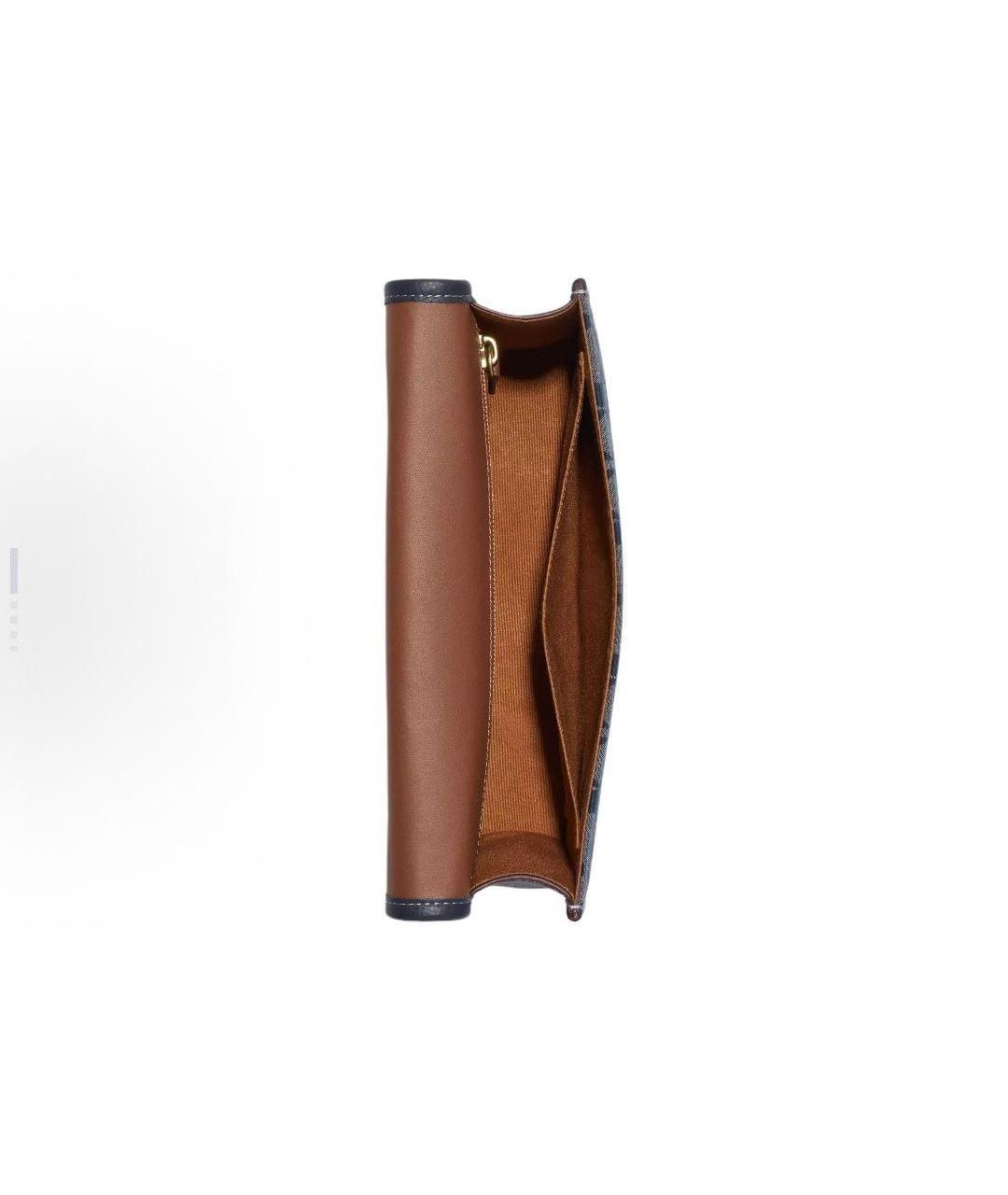 COACH Темно-синяя кожаная сумка на плечо, фото 5