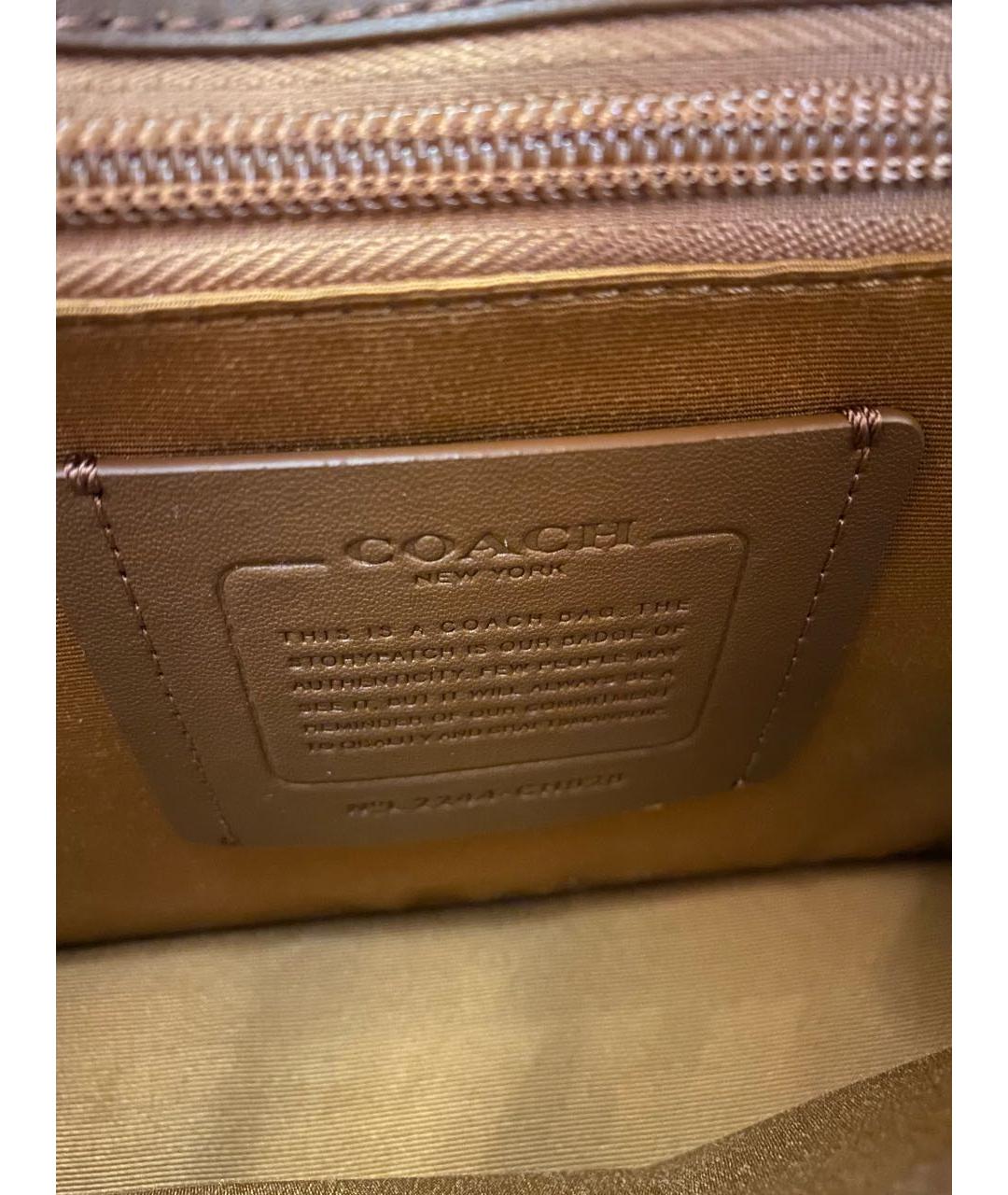 COACH Темно-синяя кожаная сумка на плечо, фото 3