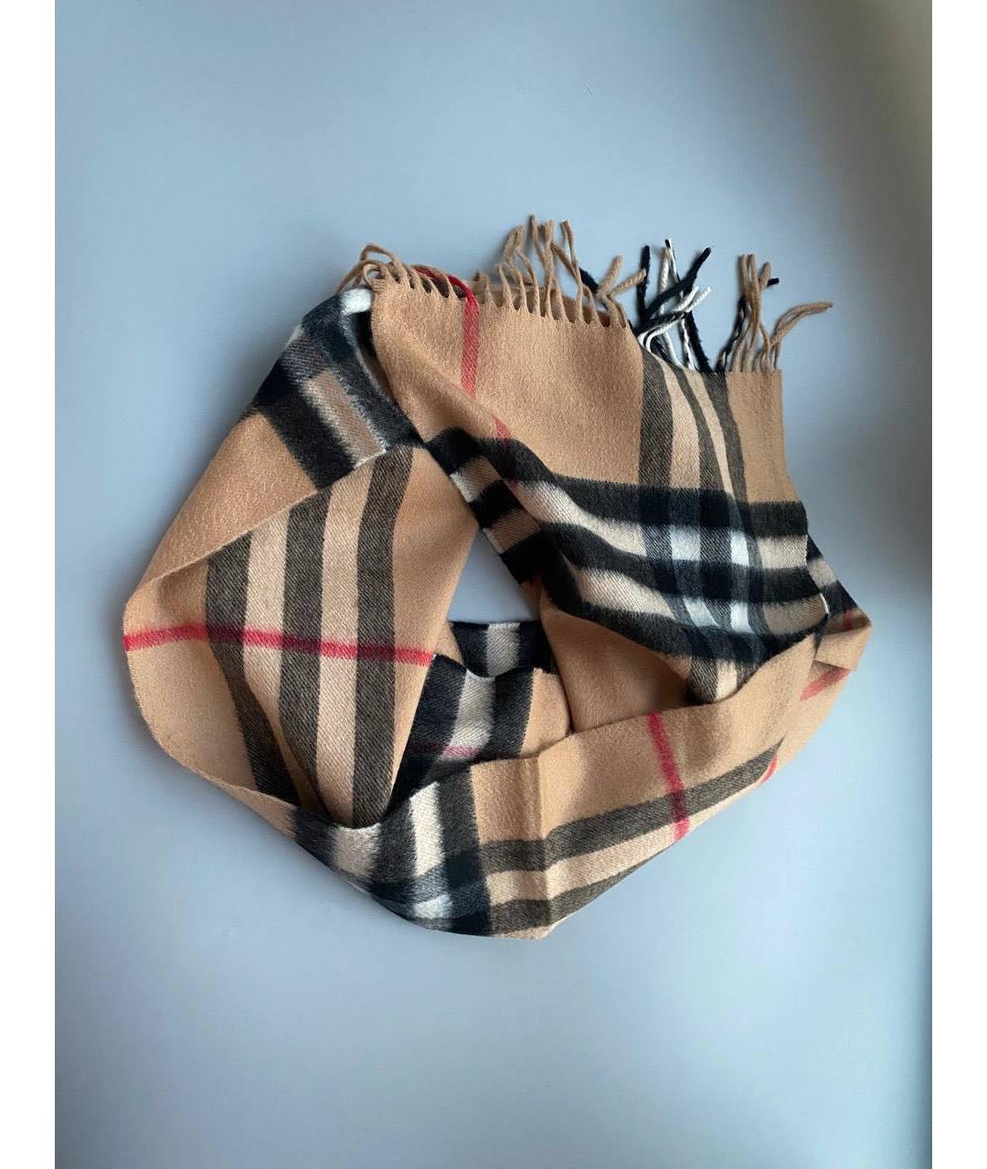 BURBERRY Бежевый кашемировый шарф, фото 4