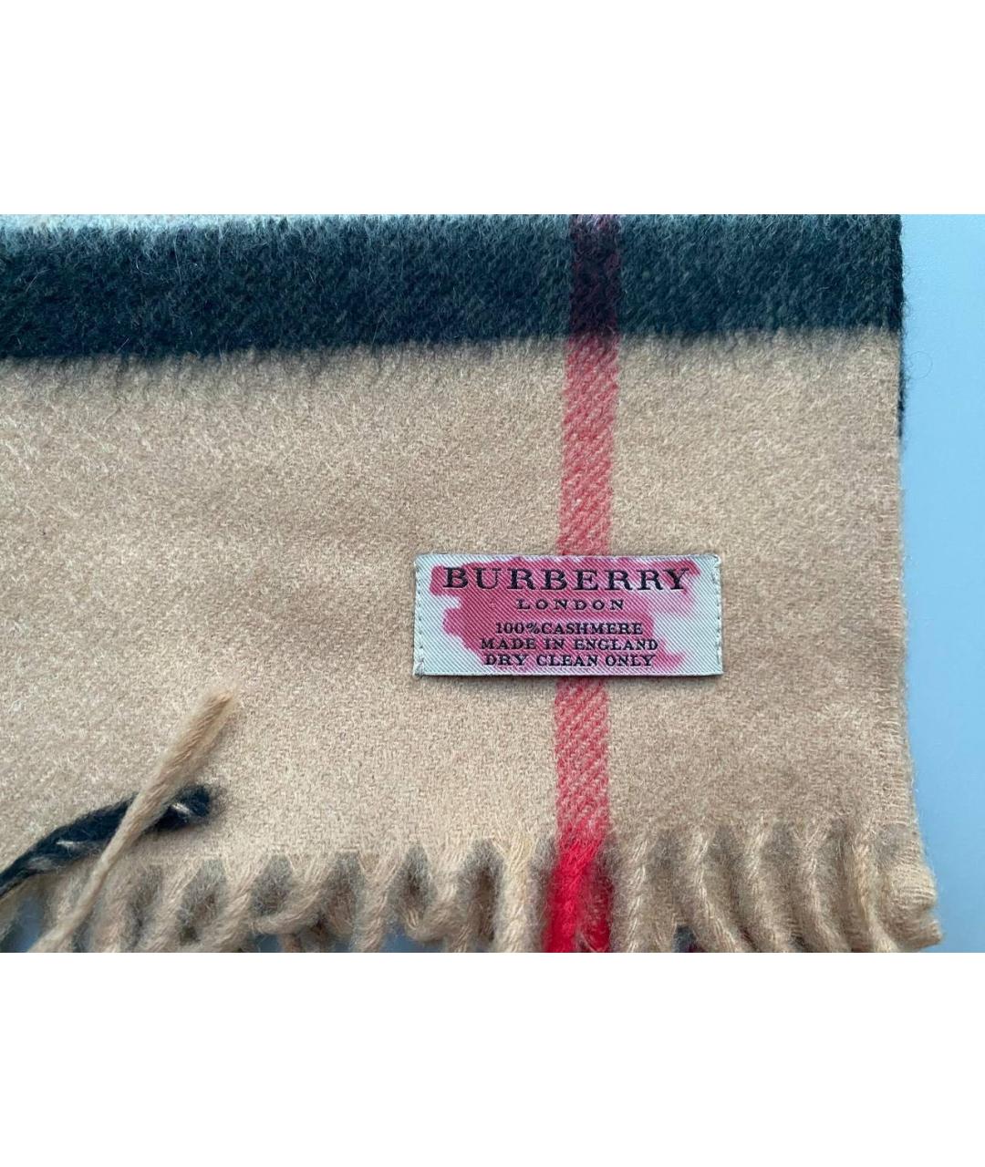 BURBERRY Бежевый кашемировый шарф, фото 6