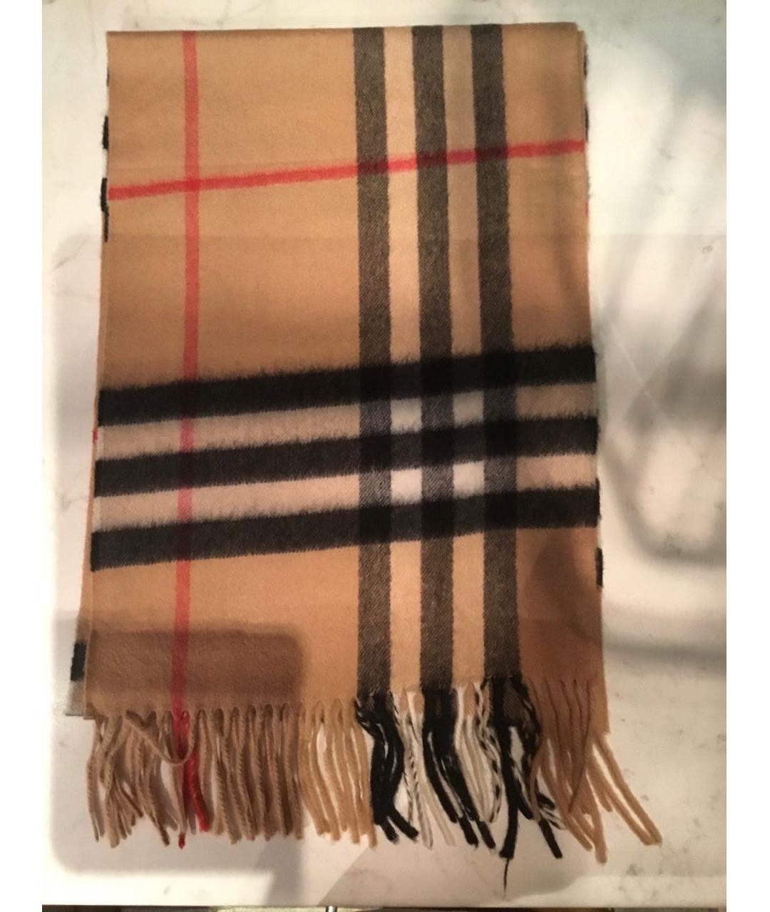 BURBERRY Бежевый кашемировый шарф, фото 7