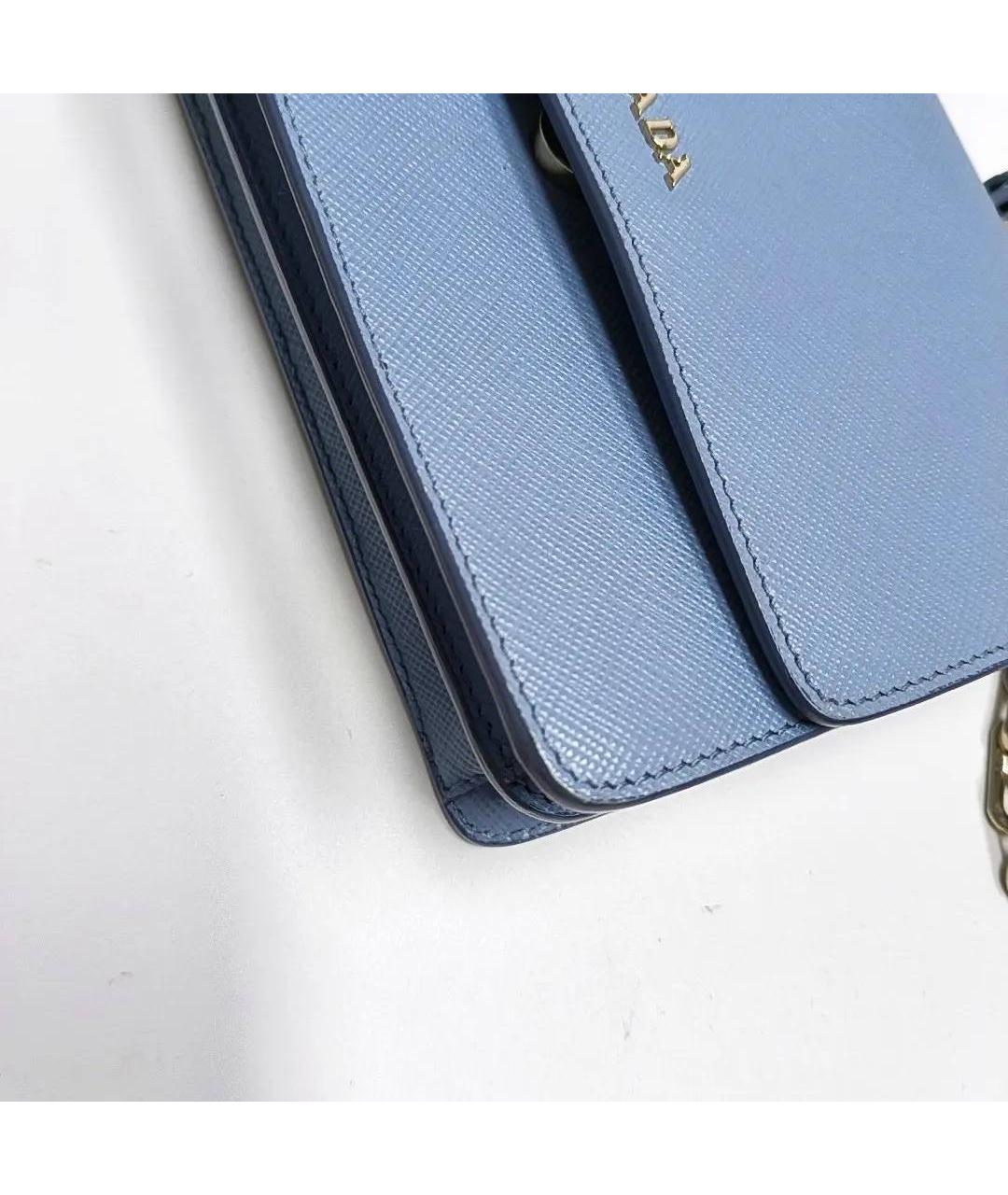 PRADA Голубая кожаная сумка через плечо, фото 5