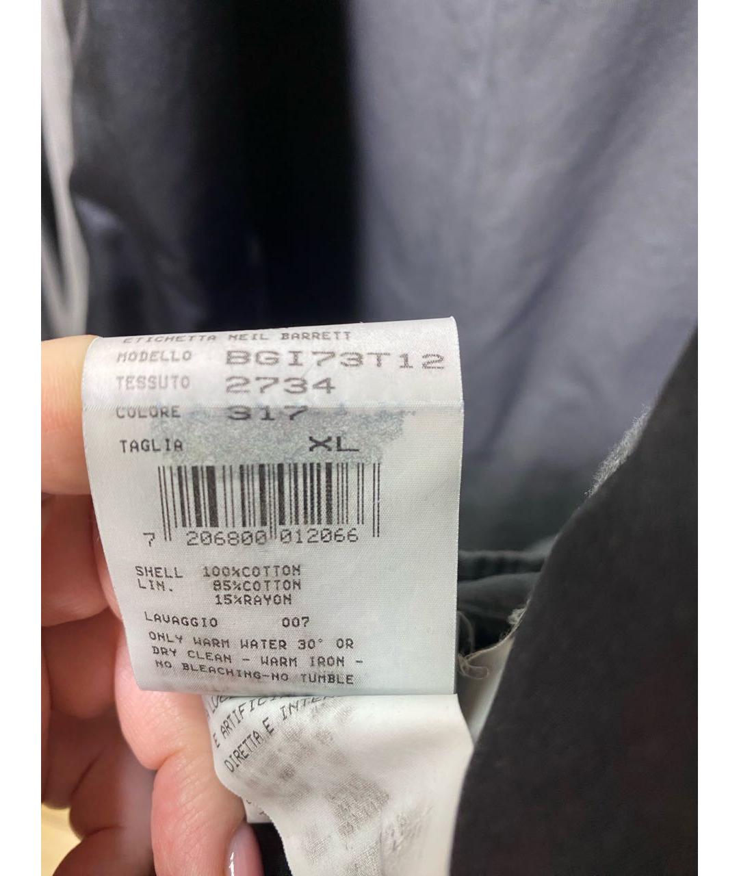 NEIL BARRETT Серый хлопковый пиджак, фото 5