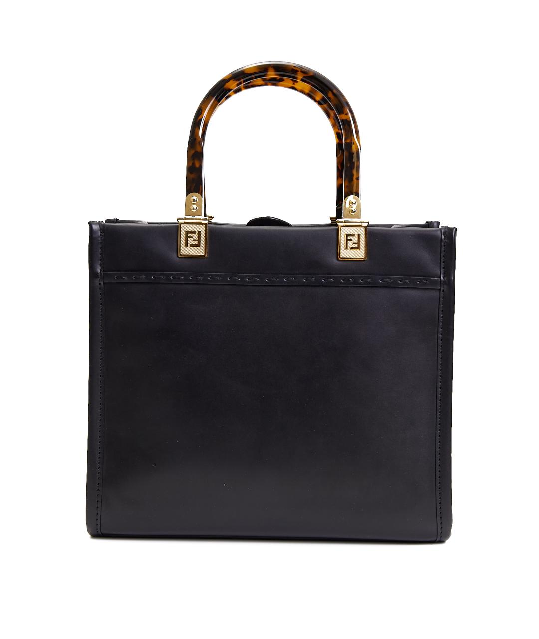 FENDI Черная кожаная сумка через плечо, фото 3