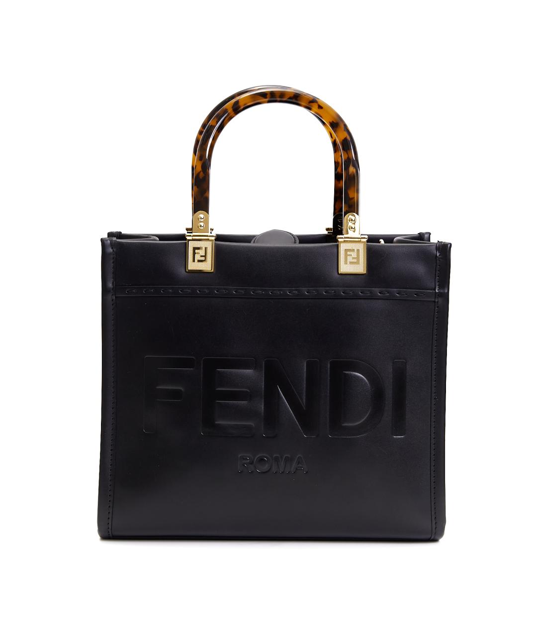 FENDI Черная кожаная сумка через плечо, фото 7