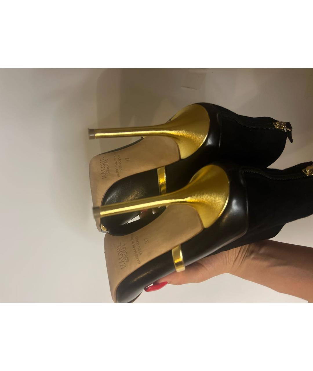 MALONE SOULIERS Черные замшевые ботильоны, фото 5
