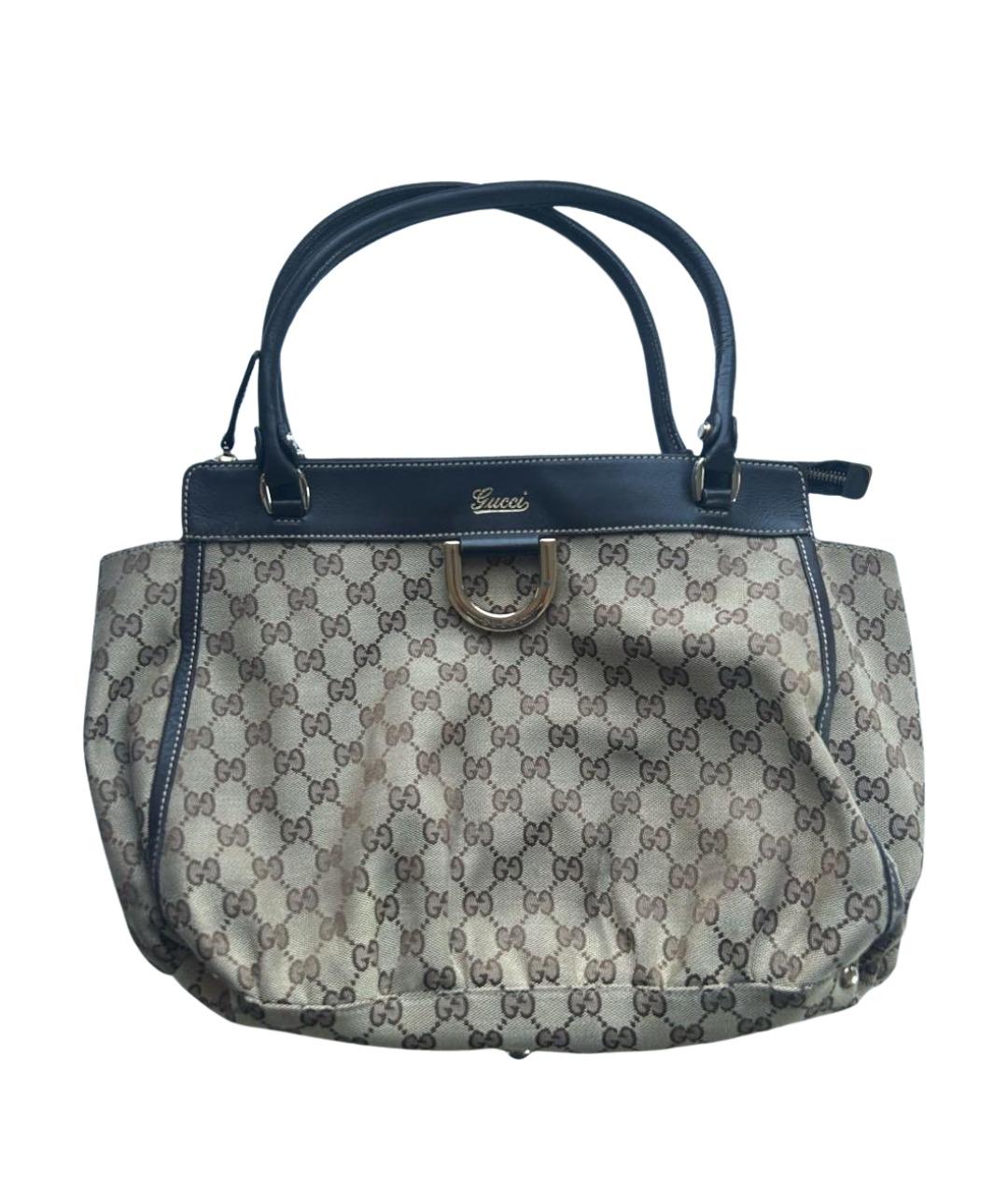 GUCCI Коричневая кожаная сумка с короткими ручками, фото 1