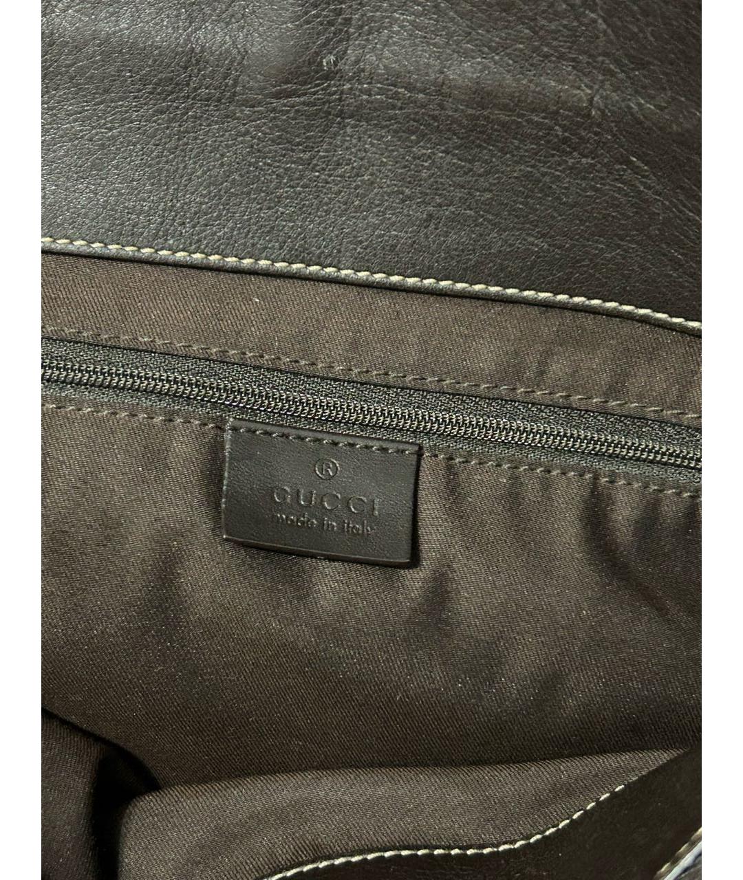GUCCI Коричневая кожаная сумка с короткими ручками, фото 5
